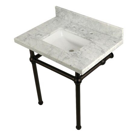Kingston Brass 30X22 Marble Vanity Top W/ Brass Feet Combo, Marble/ Bronze KVPB3030MBSQ5